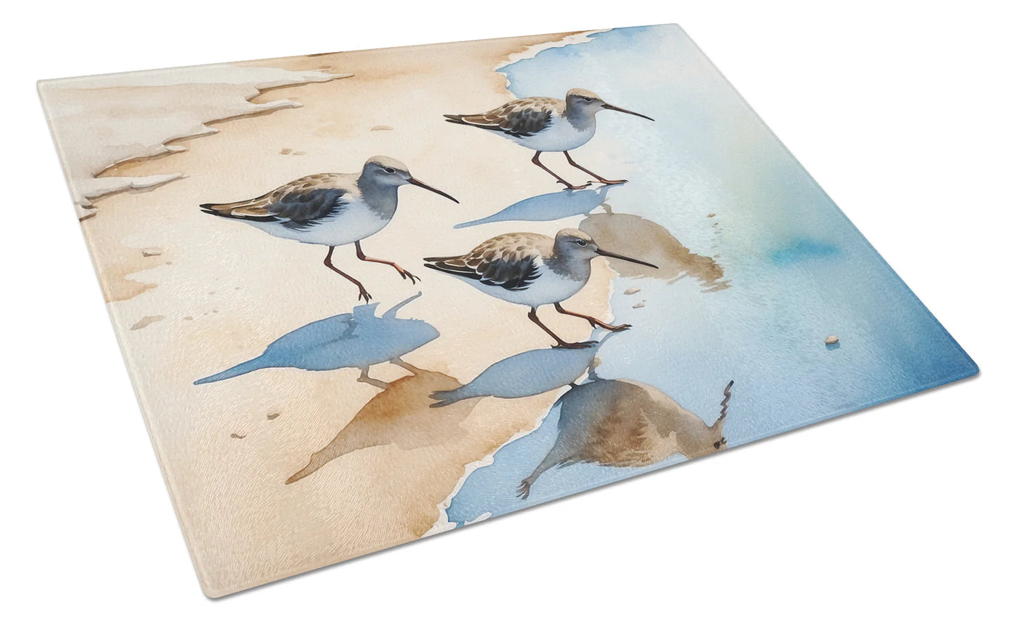 Sandpipers Glass Cutting Board