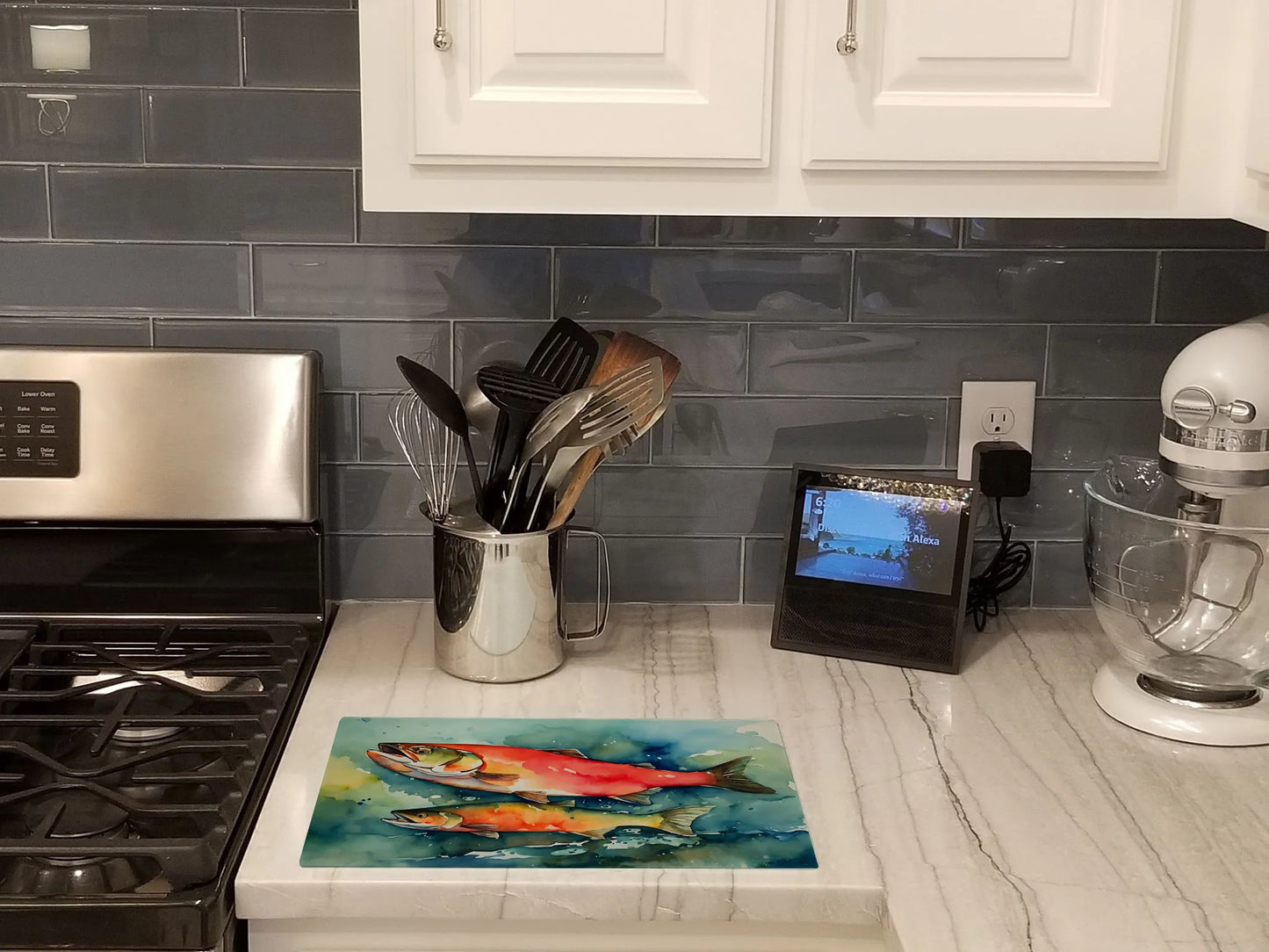 Salmon Glass Cutting Board