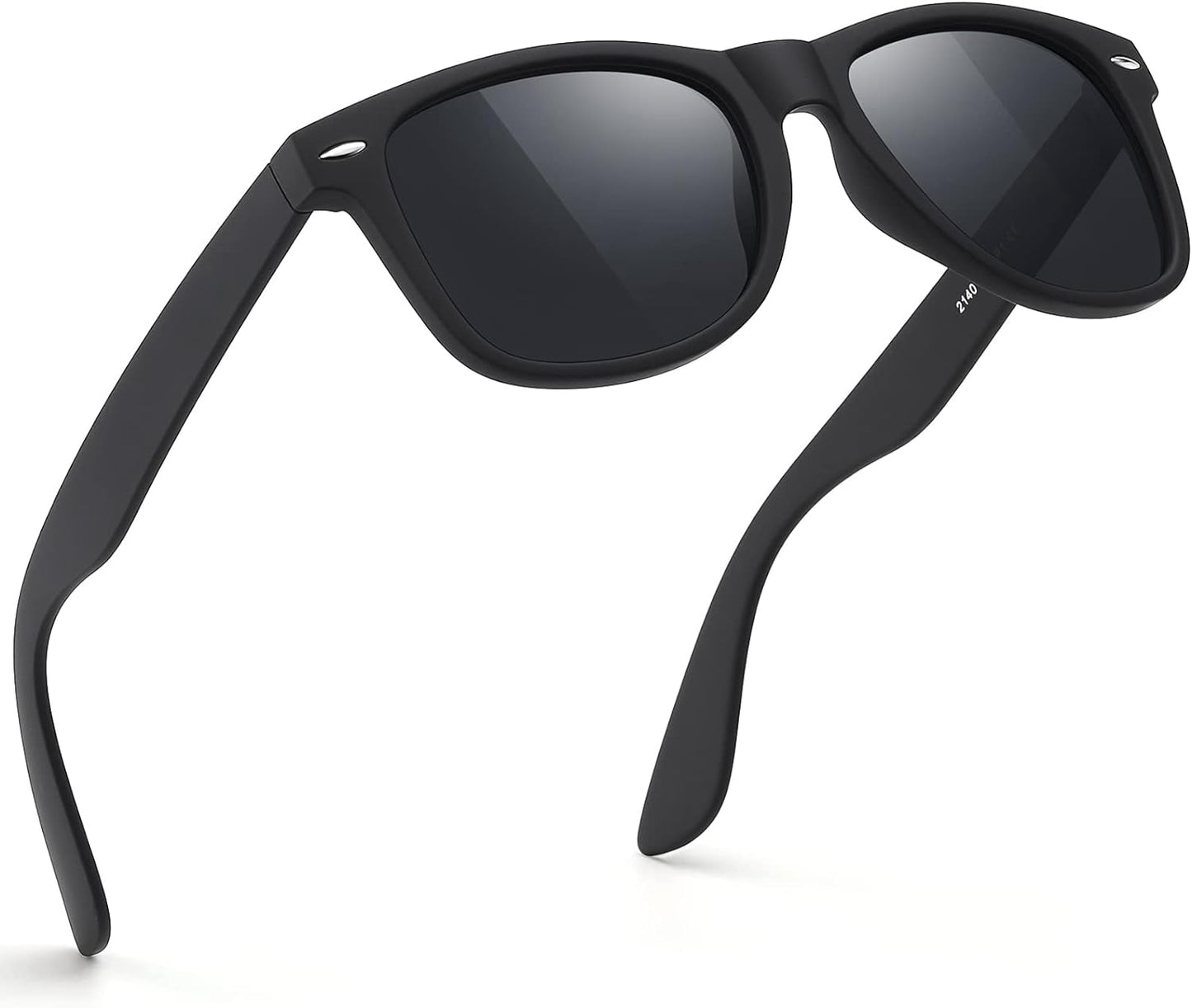 Men’s Polarized Retro Sunglasses – Unisex UV400 Protection for Driving & Outdoor Sports (Black)