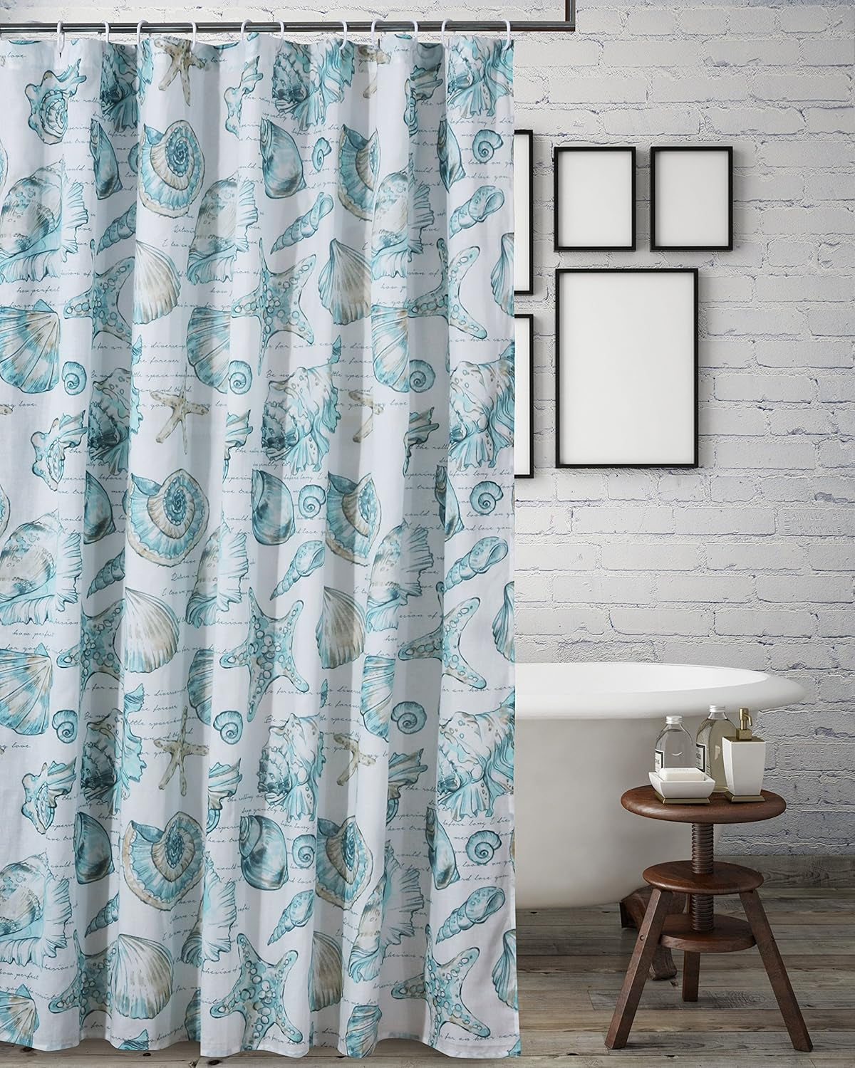 Fabric Sensations Shower Curtain, Stylish Bathroom Decor, Machine Washable, 72 Inches X 72 Inches, Cruz Coastal White