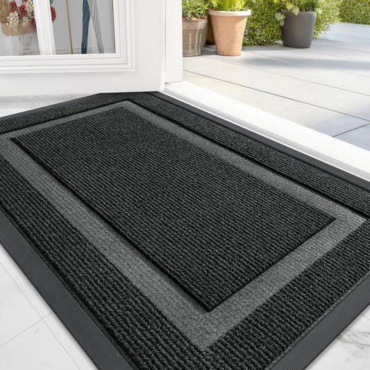 Waterproof Front Door Mat – 29.5x17” Fade-Resistant Entryway Rug with Natural Rubber Backing, Indoor Outdoor All-Season Use