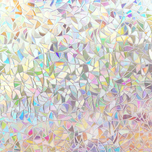 3D Rainbow Window Privacy Film – Static Cling Vinyl, Heat Control & UV Blocking (17.5" x 78.7")