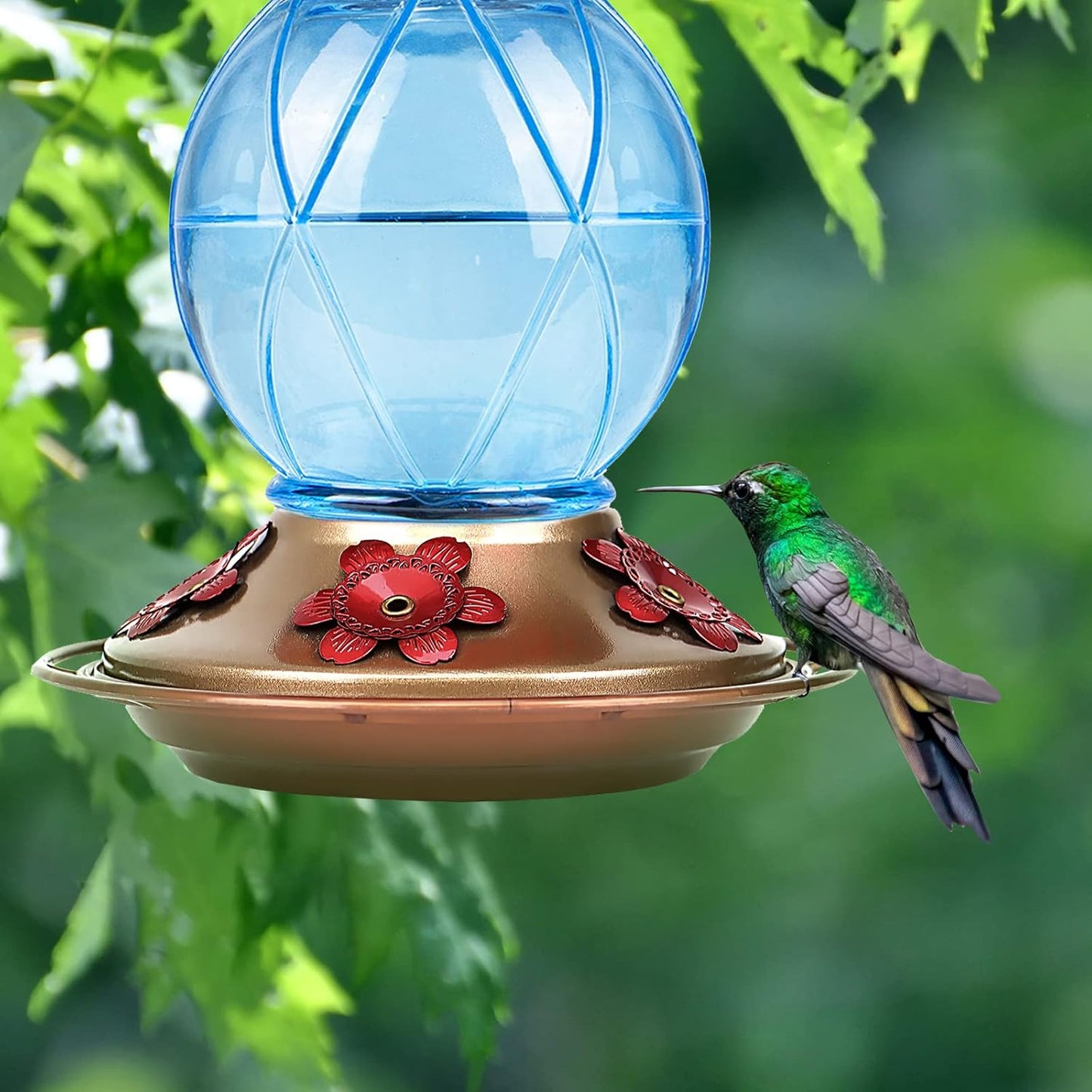 Hummingbird Feeder, Glass Hummingbird Feeder for Outdoors, Netted Texture Ball Shape Bottle, 20 Ounces, Lavender, Birthday Gifts for Women Men, Gifts for Mom Dad