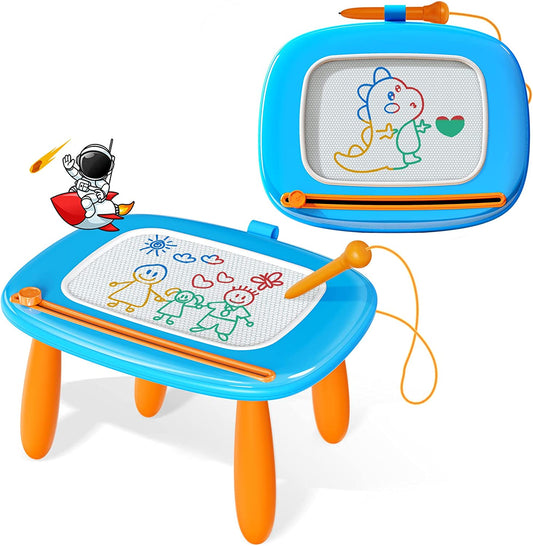 Magnetic Doodle Drawing Board – Educational Toy for Toddlers Ages 1–3 (Light Blue)
