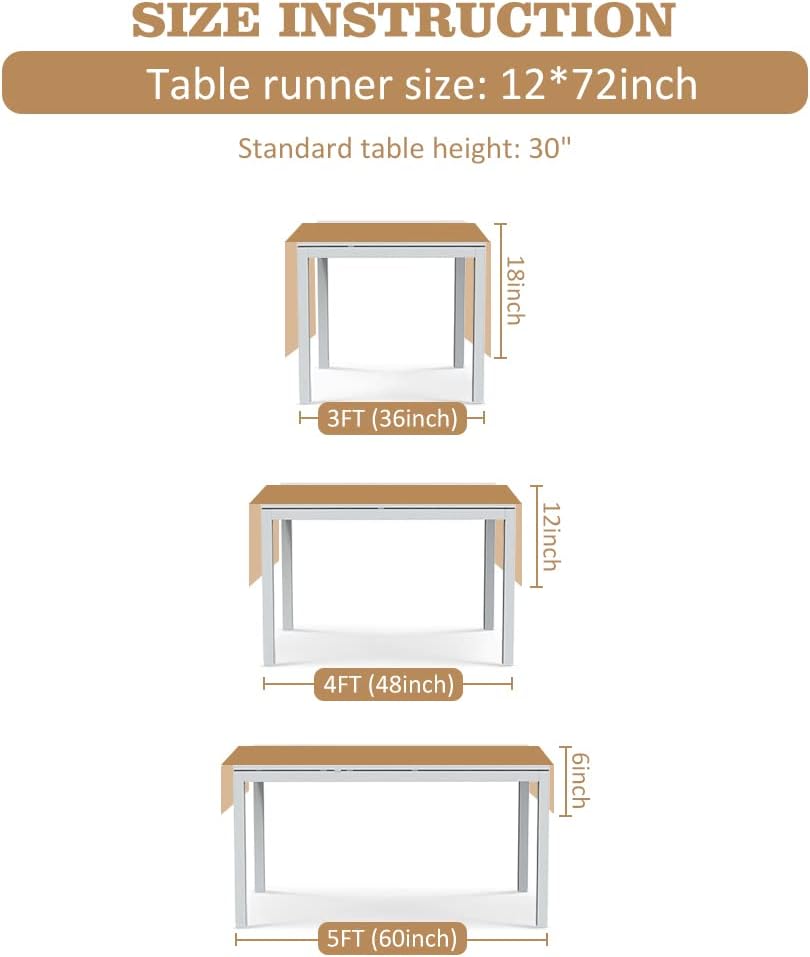 Farmhouse Macrame Table Runner – Rustic Boho Cotton Lace Decor for Dining Tables, 72"x12