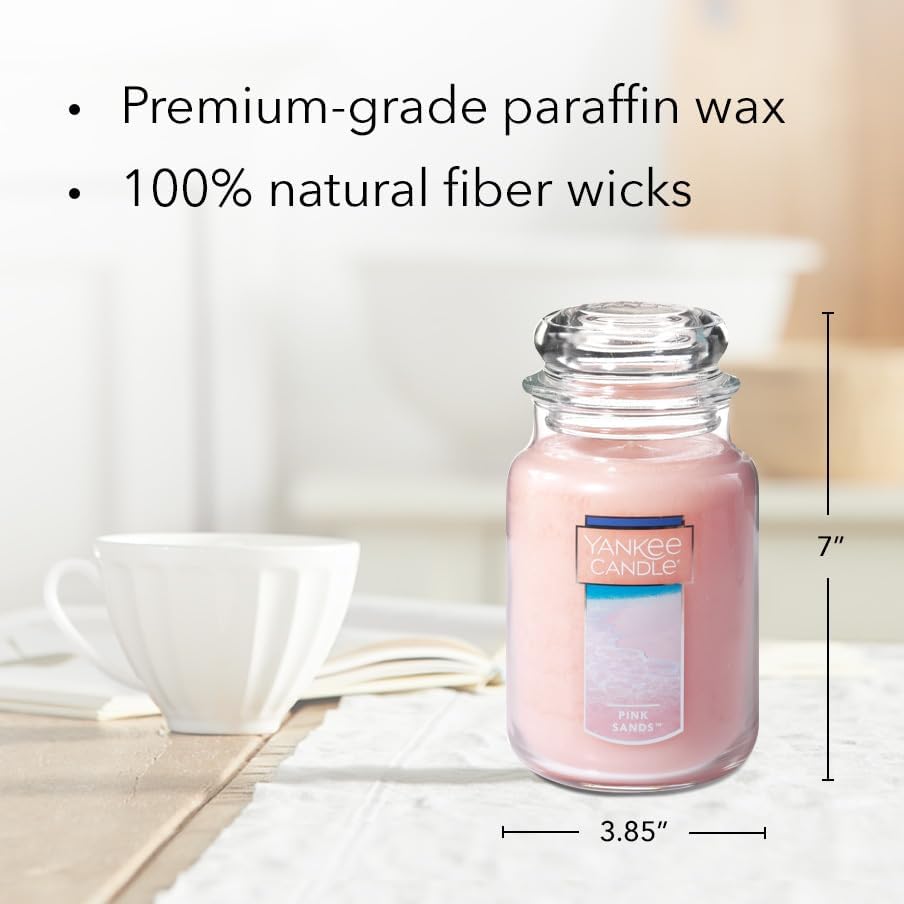 Pink Sands Scented Candle – 22oz Large Jar with Single Wick, 110+ Hour Burn Time for a Relaxing Aromatic Atmosphere