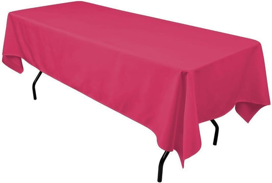 Rectangle Tablecloth - 60 X 126 Inch Fuchsia Table Cloth for 8 Foot Rectangle Table - Heavy Duty Washable Fabric - for 8 Ft Buffet Table, Holiday Party, Dinner, Wedding & Baby Shower