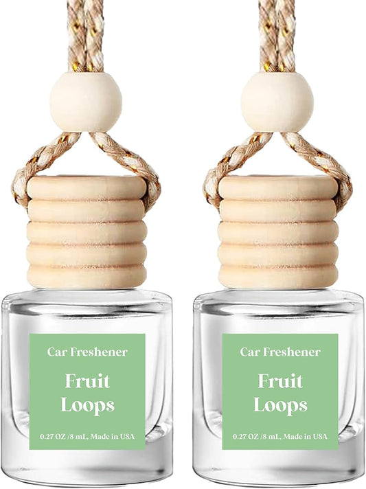 Car Air Freshener Diffuser 2 Pack Hanging Fruit Loops Car Air Freshener for Women 45+ Days Long Lasting Fragrance Made in USA