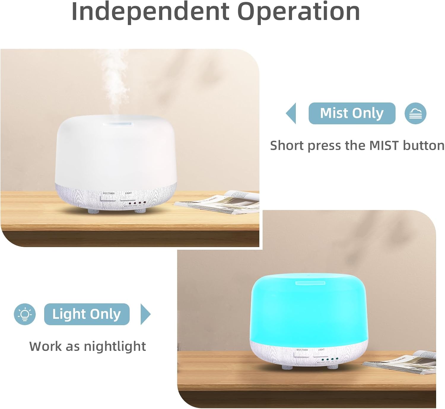 300ML Cool Mist Essential Oil Diffuser – Remote Controlled Aromatherapy with LED & Timer