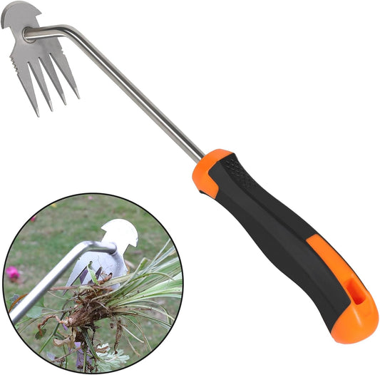 Weed Puller Tool – Portable Garden Weeder with Rubber Handle, 2024 Manganese Steel Hand Tool for Vegetable Gardening and Uprooting