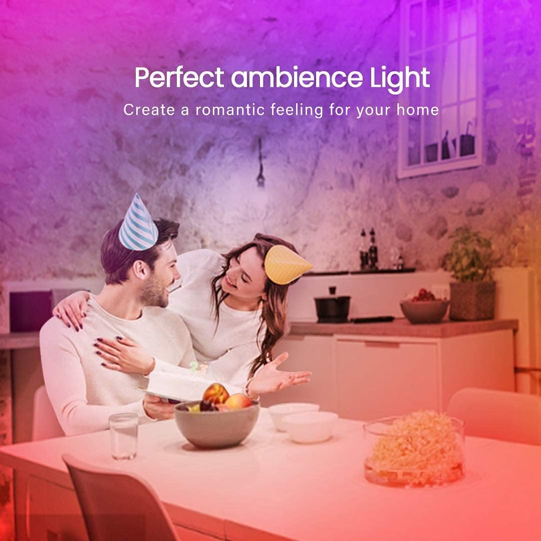 100FT LED Strip Lights – RGB Color Changing Lights with Bluetooth App, Music Sync, Remote Control for Bedroom & Party Decor