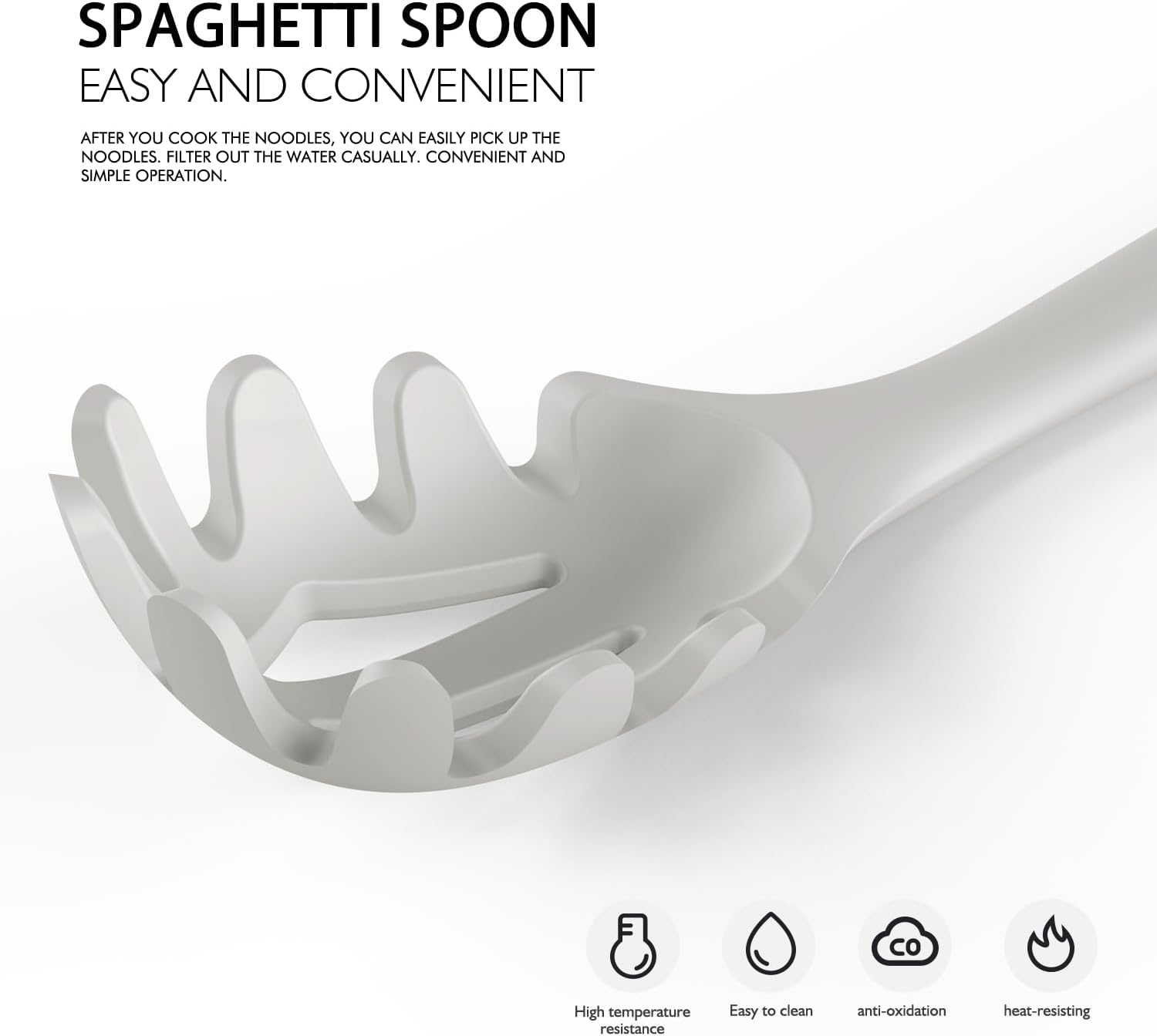 Cream White Silicone Cooking Utensils Set – Heat Resistant Kitchen Tools with Wooden Handles