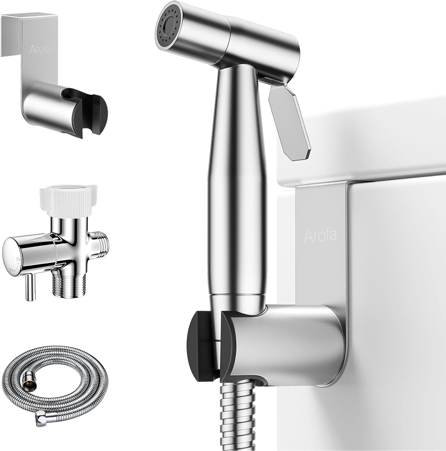 Stainless Steel Handheld Bidet Sprayer – Adjustable Pressure for Toilet & Baby Wash