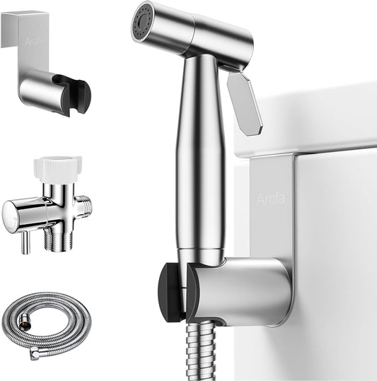 Stainless Steel Handheld Bidet Sprayer – Adjustable Pressure for Toilet & Baby Wash