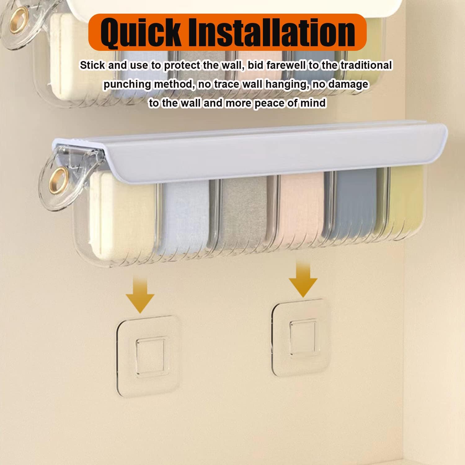 2-Pack Wall Mounted Acrylic Drawer Organizers – 6-Cell Underwear & Sock Storage (White)