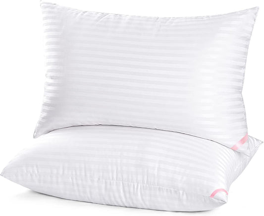 Luxury Hotel-Style Queen Pillows – 2 Pack Down Alternative for Side & Back Sleepers (20" x 30")