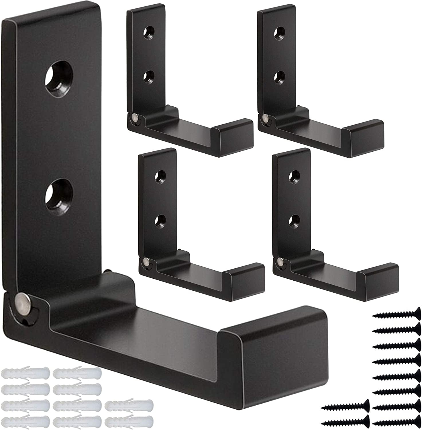 Folding Wall Hooks – 5-Pack Heavy Duty Aluminum Alloy Hooks for Coats, Towels, Headphones, Bags & Gear with Screws