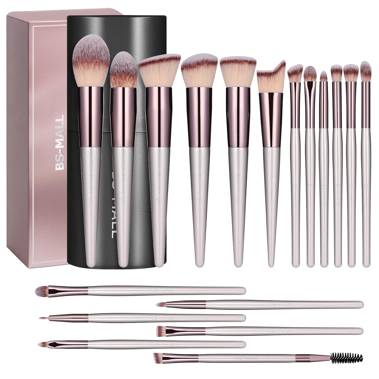 18-Piece Professional Makeup Brush Set – Premium Synthetic Brushes with Black Travel Case for Foundation, Powder, Eyeshadow & More
