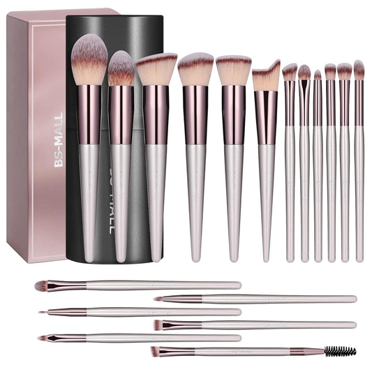 18-Piece Professional Makeup Brush Set – Premium Synthetic Brushes with Black Travel Case for Foundation, Powder, Eyeshadow & More