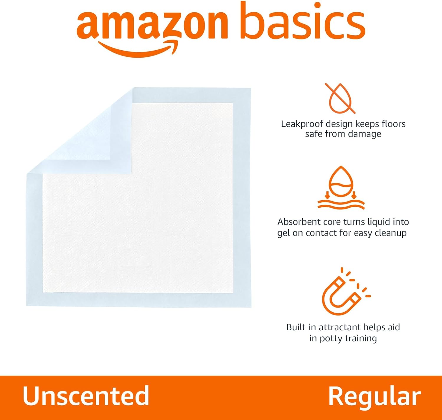 Basics 5-Layer Puppy Pee Pads – Leak-Proof, Super Absorbent Training Pads (100 Count, 22x22”)