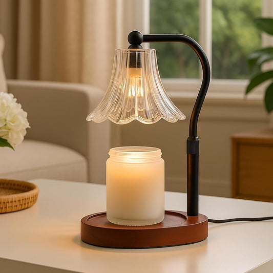 Candle Warmer Lamp with Timer & Dimmer – Adjustable Height Vintage Wax Melter for Scented Jars & Home Decor