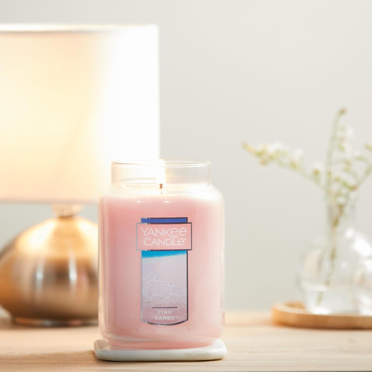 Pink Sands Scented Candle – 22oz Large Jar with Single Wick, 110+ Hour Burn Time for a Relaxing Aromatic Atmosphere