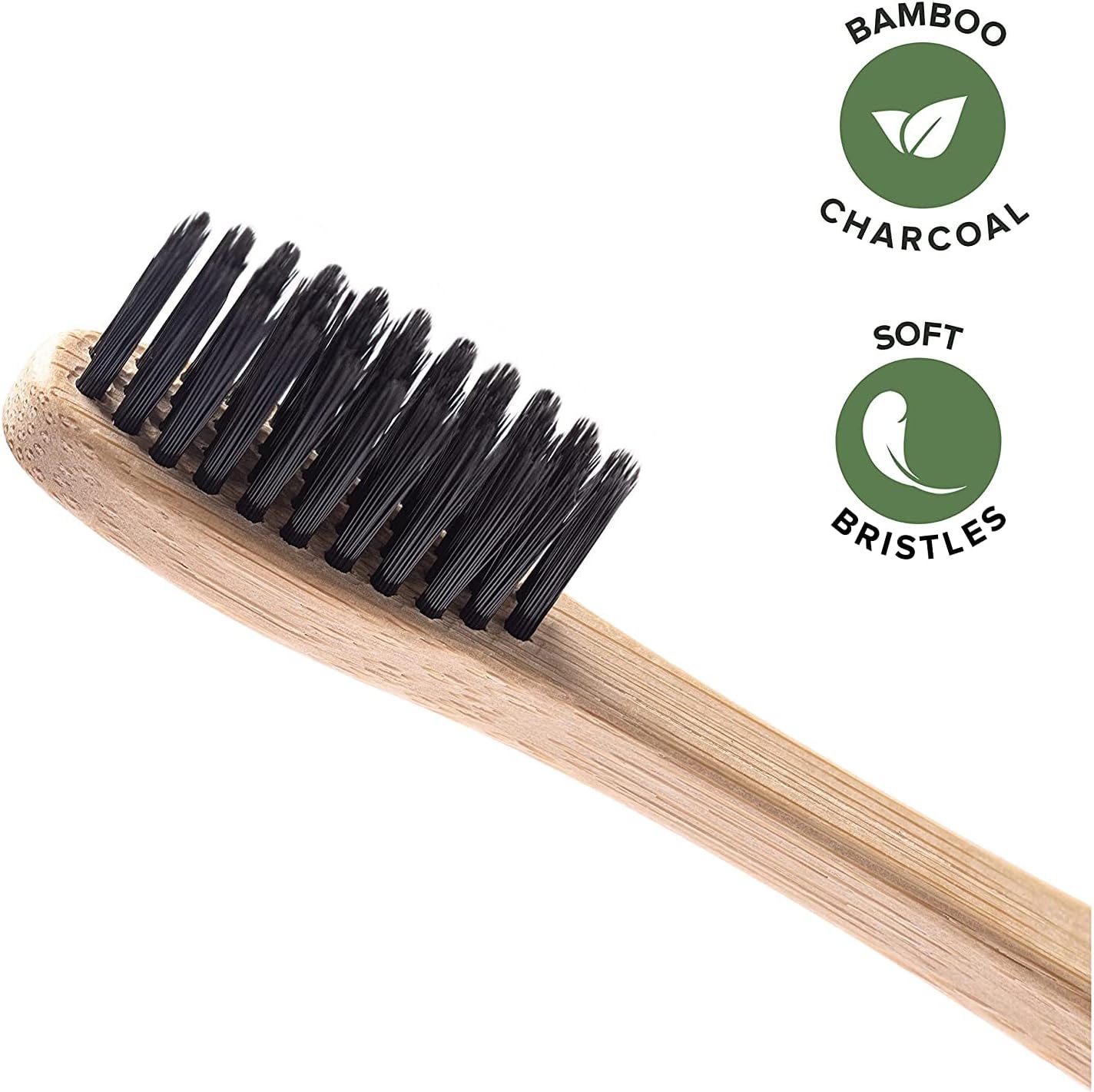 Bamboo Toothbrush Set – 12 Pack Eco-Friendly Wooden Toothbrushes with Soft Bristles, Travel Case & Charcoal Dental Floss