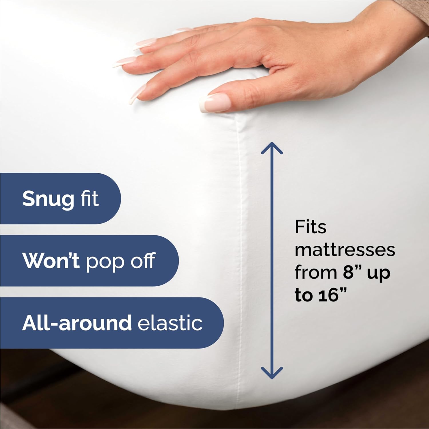 King Size 4-Piece Cooling Sheet Set – Ultra-Soft, Wrinkle-Free Luxury Bedding with Deep Pockets (White)