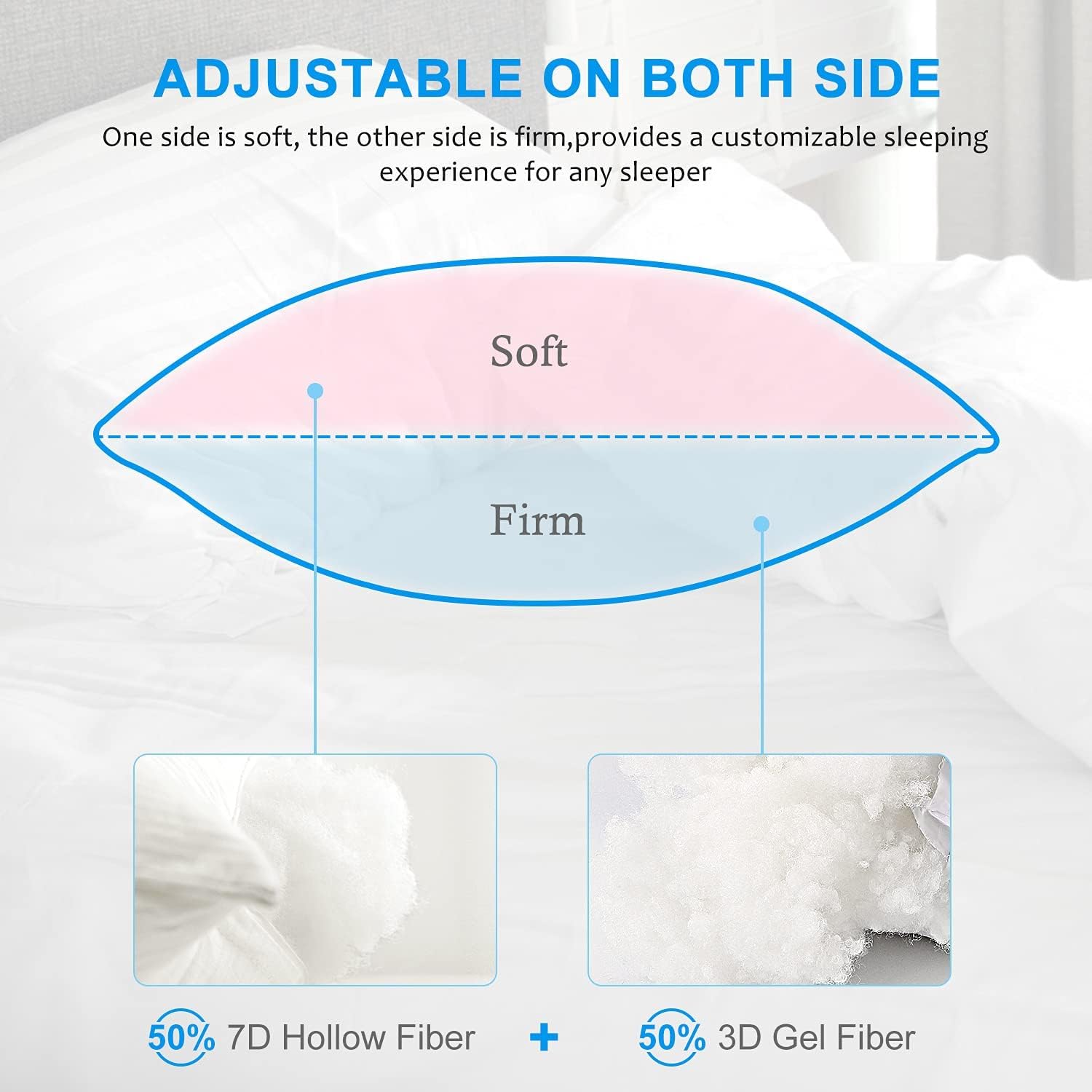 Luxury Hotel-Style Queen Pillows – 2 Pack Down Alternative for Side & Back Sleepers (20" x 30")