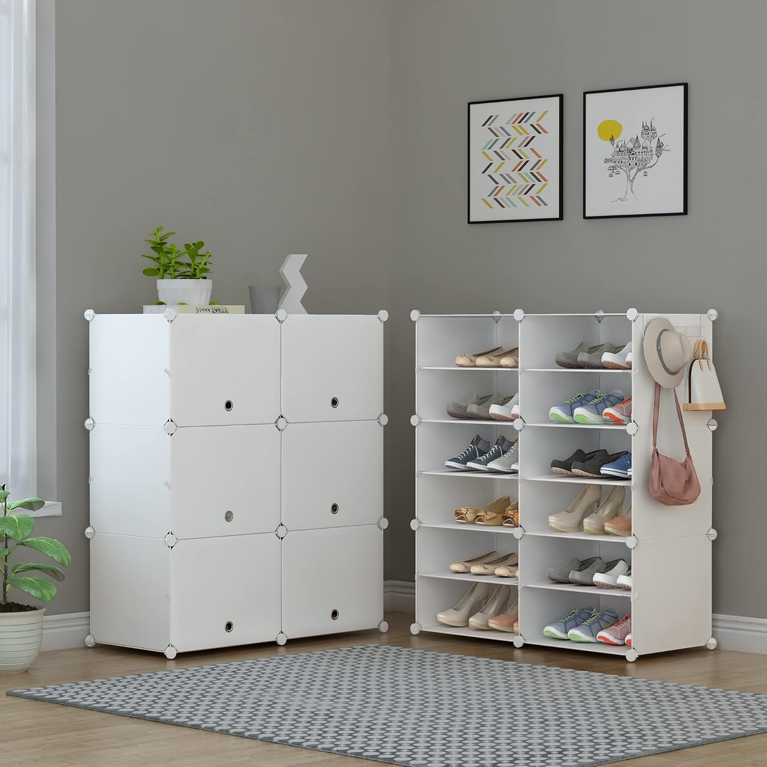 HOMIDEC 6-Tier Shoe Rack – 24 Pair Plastic Shoe Organizer Cabinet for Closet & Entryway