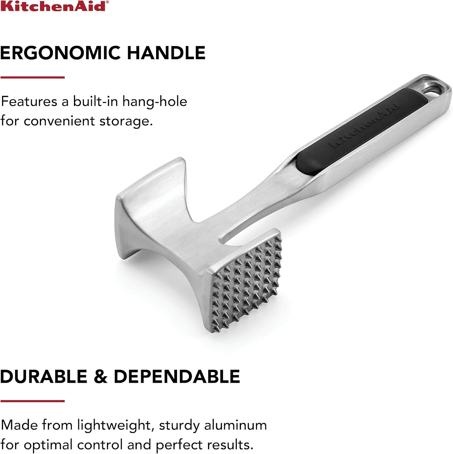 Multi-Sided Gourmet Meat Tenderizer Tool – Black, One Size