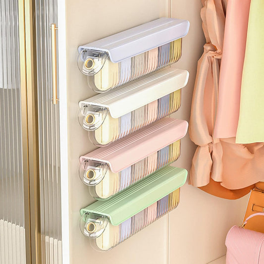 2-Pack Wall Mounted Acrylic Drawer Organizers – 6-Cell Underwear & Sock Storage (White)