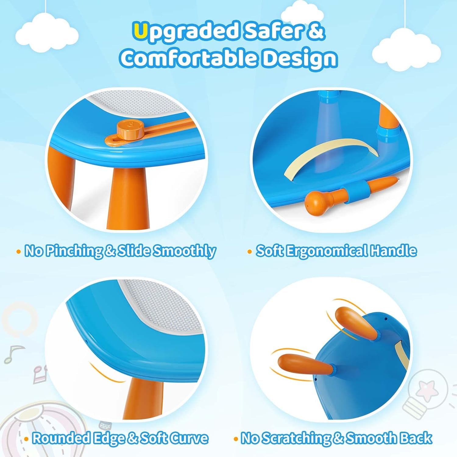 Magnetic Doodle Drawing Board – Educational Toy for Toddlers Ages 1–3 (Light Blue)