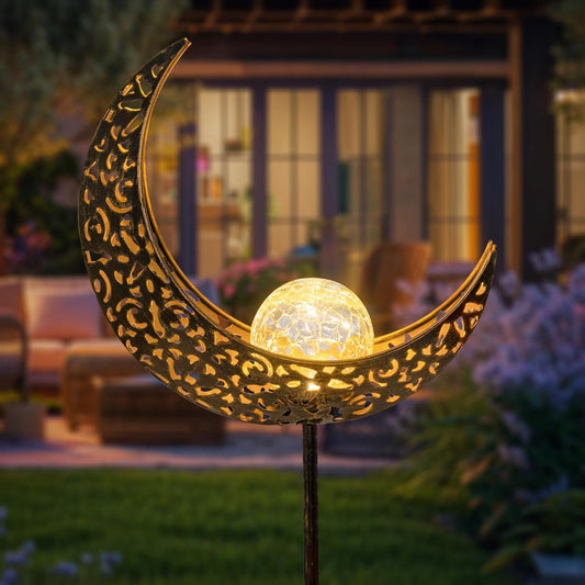 Moon Solar Garden Light – Waterproof Bronze Stake Yard Decor for Lawn, Patio & Gifts for Mom, Women, Grandma