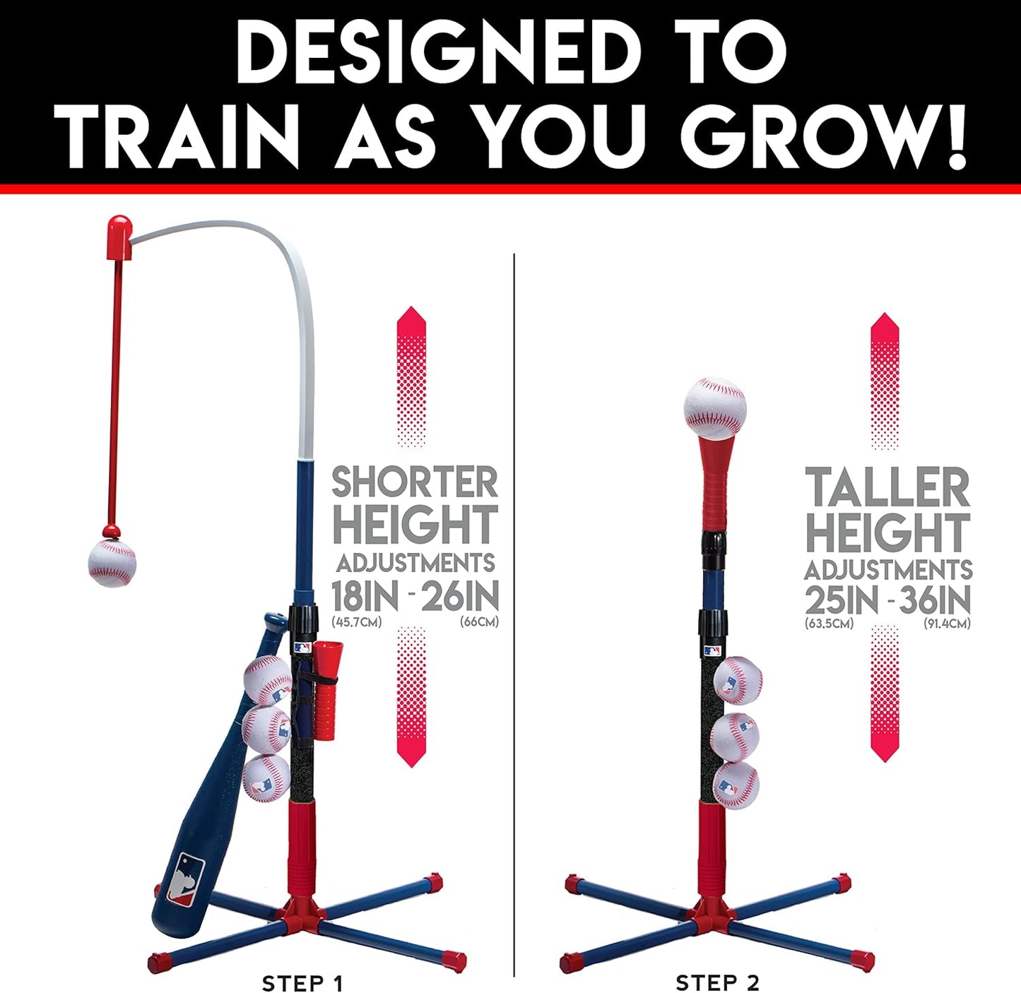 Grow-With-Me Kids Batting Tee & Stand Set – Adjustable Baseball, Softball & T-Ball Trainer for Toddlers & Youth