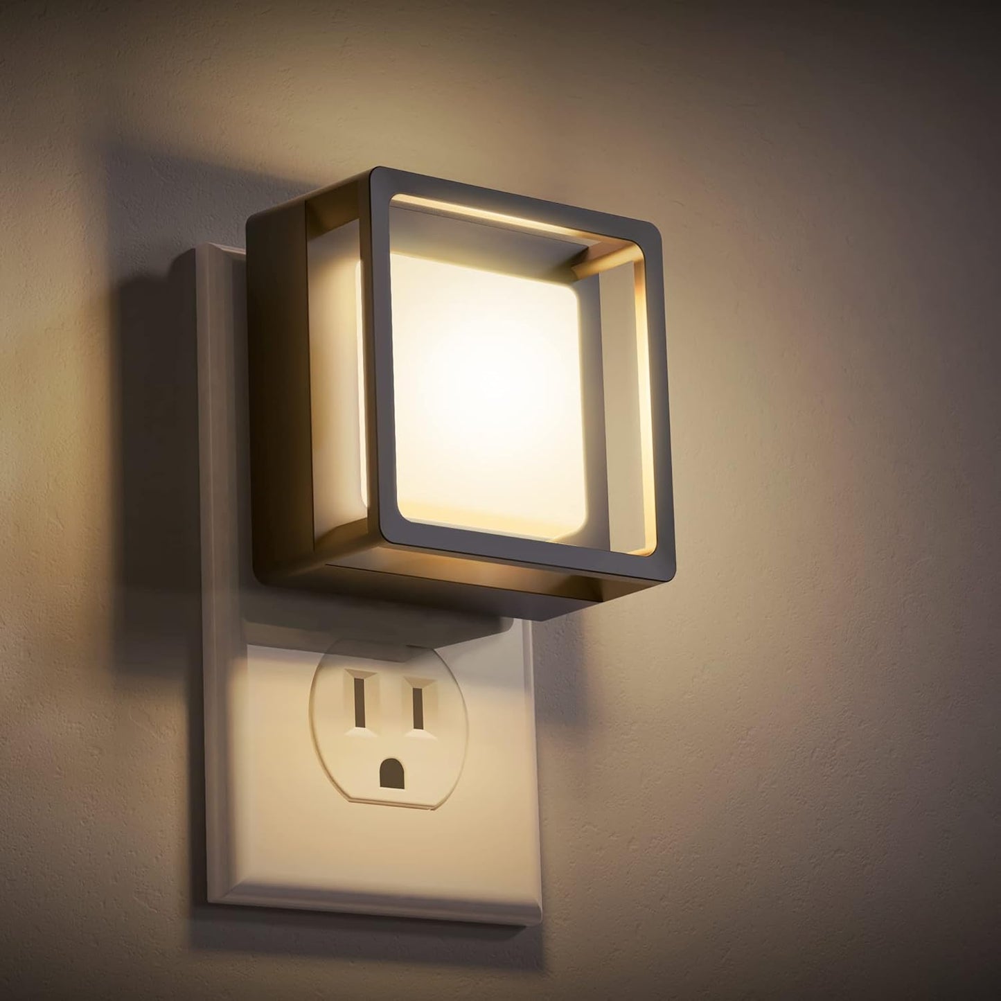LED Night Light [2-Pack], Plug-In with Dusk-to-Dawn Sensor, Dimmable for Bedroom, Hallway, Bathroom