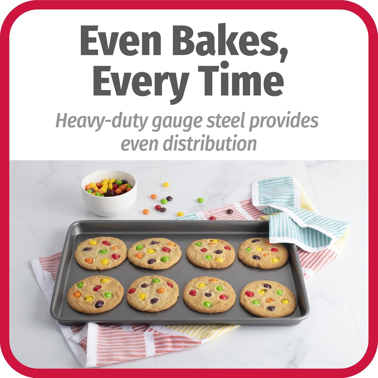 Nonstick Carbon Steel Baking Sheet Set – 3-Piece Everyday Bakeware Set (Small, Medium, Large)