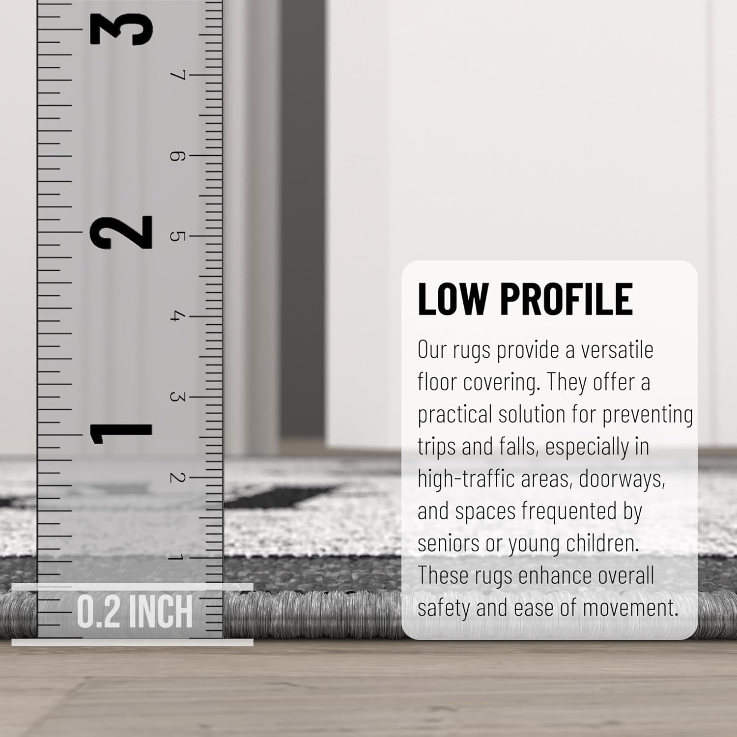 20"x59" Non-Slip Laundry Room Rug – Durable Gray Runner Mat for Entryway, Bathroom & Mudroom