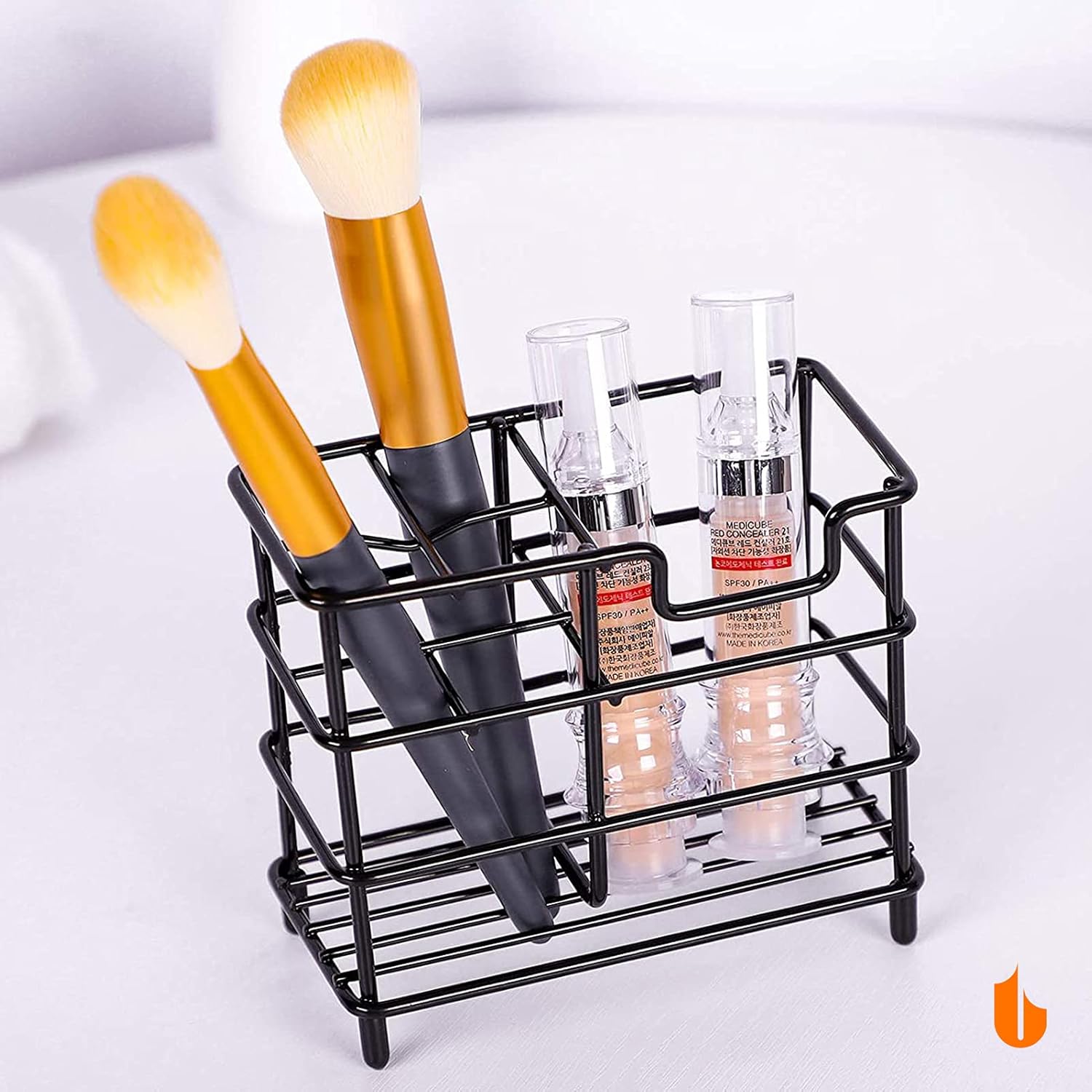 304 Stainless Steel Toothbrush & Toothpaste Holder – Black Bathroom Organizer Stand