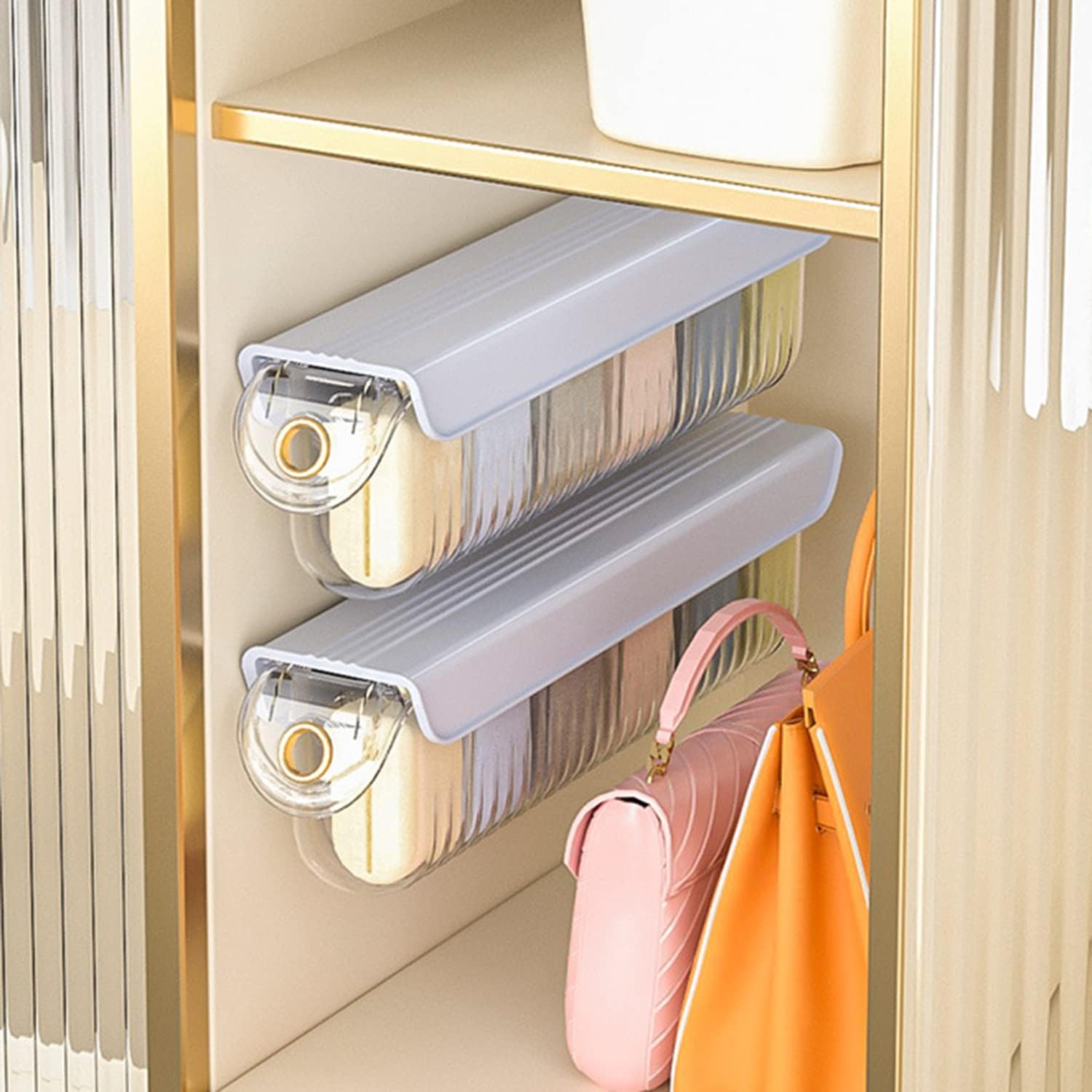 2-Pack Wall Mounted Acrylic Drawer Organizers – 6-Cell Underwear & Sock Storage (White)