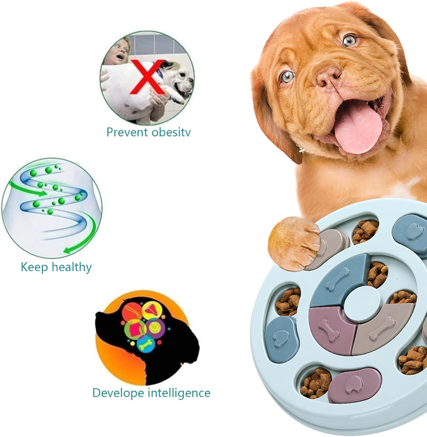 Interactive Dog Puzzle Toy – Treat Dispenser for IQ Training & Enrichment