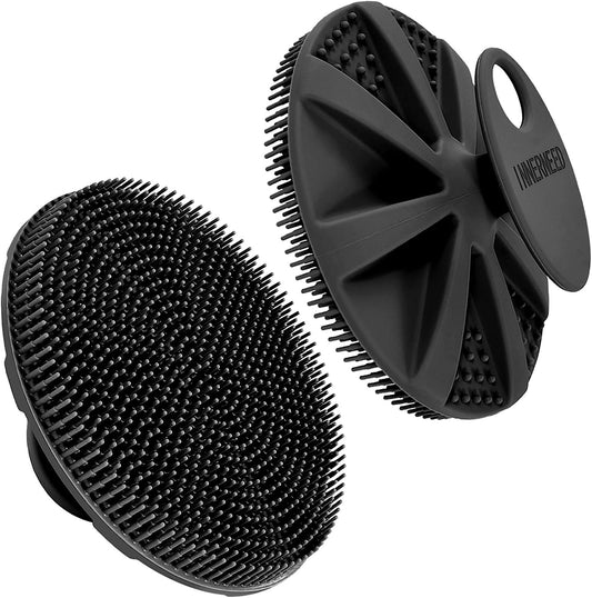 Soft Silicone Body Scrubber – Gentle Exfoliating Shower Brush for Skin Cleansing, Black