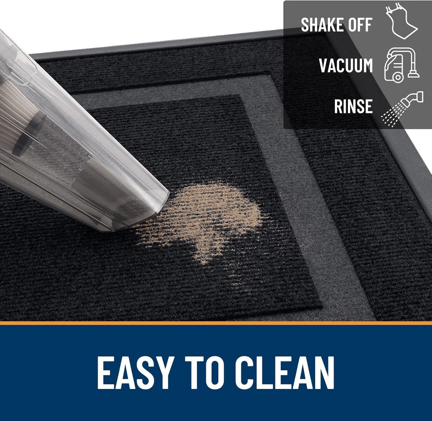 Waterproof Front Door Mat – 29.5x17” Fade-Resistant Entryway Rug with Natural Rubber Backing, Indoor Outdoor All-Season Use