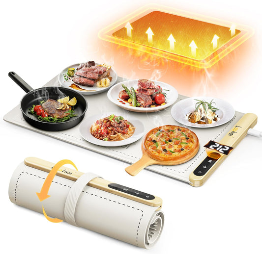 Full-Surface Electric Warming Mat – Adjustable Heat Silicone Tray for Parties & Everyday Use