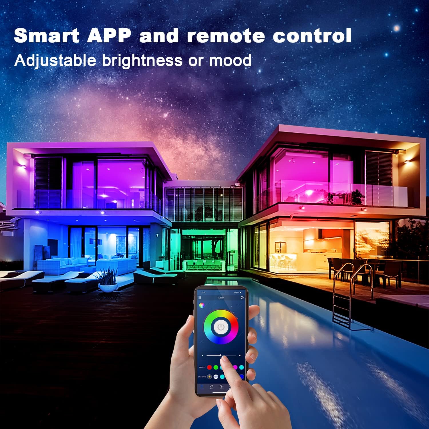 200Ft Smart LED Strip Lights for Bedroom – RGB Light Strips with App & Remote Control, 24V, 2x100Ft Rolls for Room, Party & Festival Decor