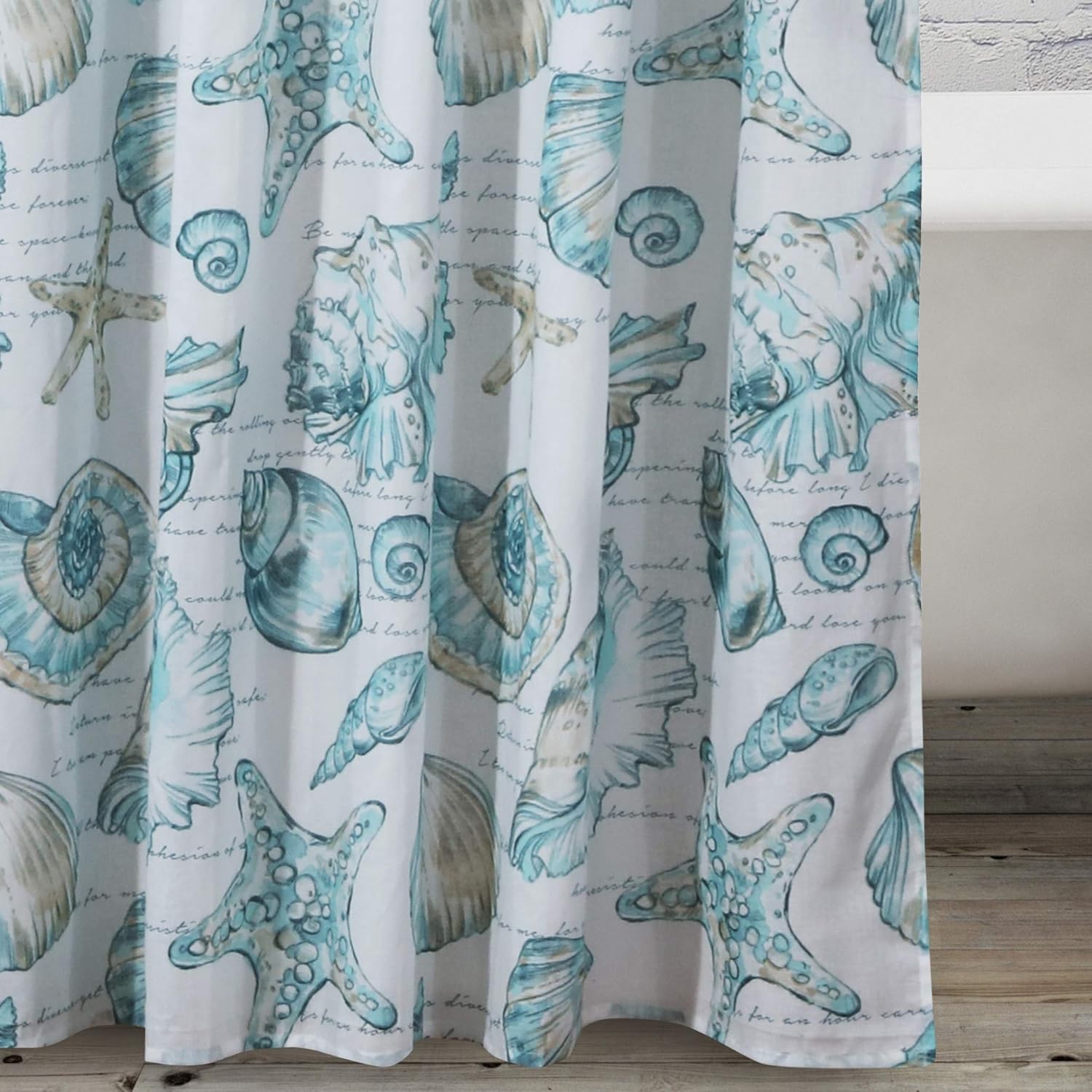 Fabric Sensations Shower Curtain, Stylish Bathroom Decor, Machine Washable, 72 Inches X 72 Inches, Cruz Coastal White