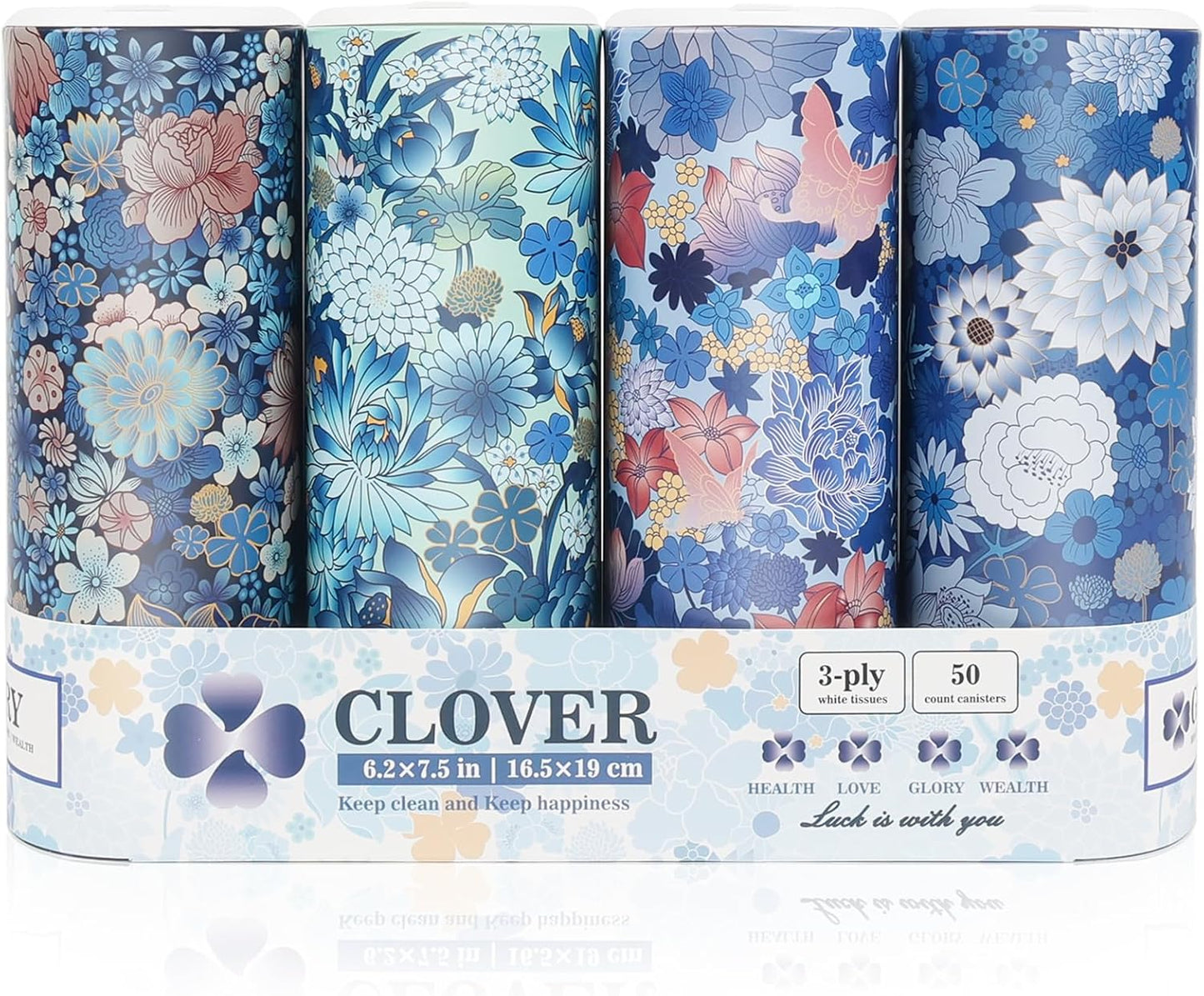 Car Tissues with Lotion, Car Tissues Holder for Car, 4 Packs Car Tissue Cylinder for Car Cup Holder, Facial Tissues Tube Box, Travel Tissues