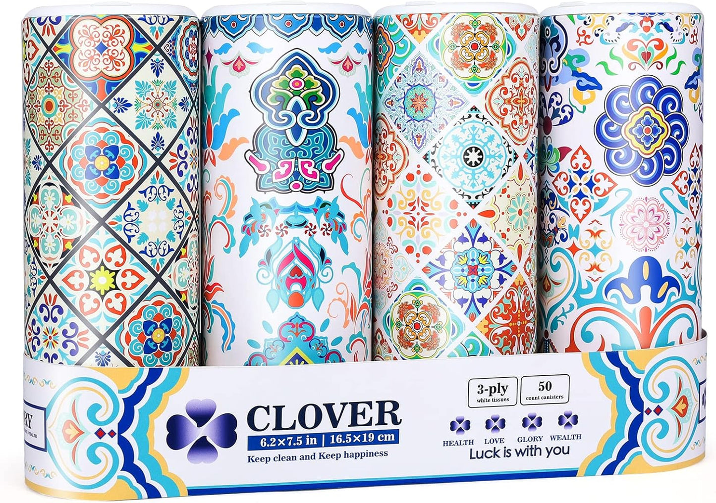 Car Tissues with Lotion, Car Tissues Holder for Car, 4 Packs Car Tissue Cylinder for Car Cup Holder, Facial Tissues Tube Box, Travel Tissues
