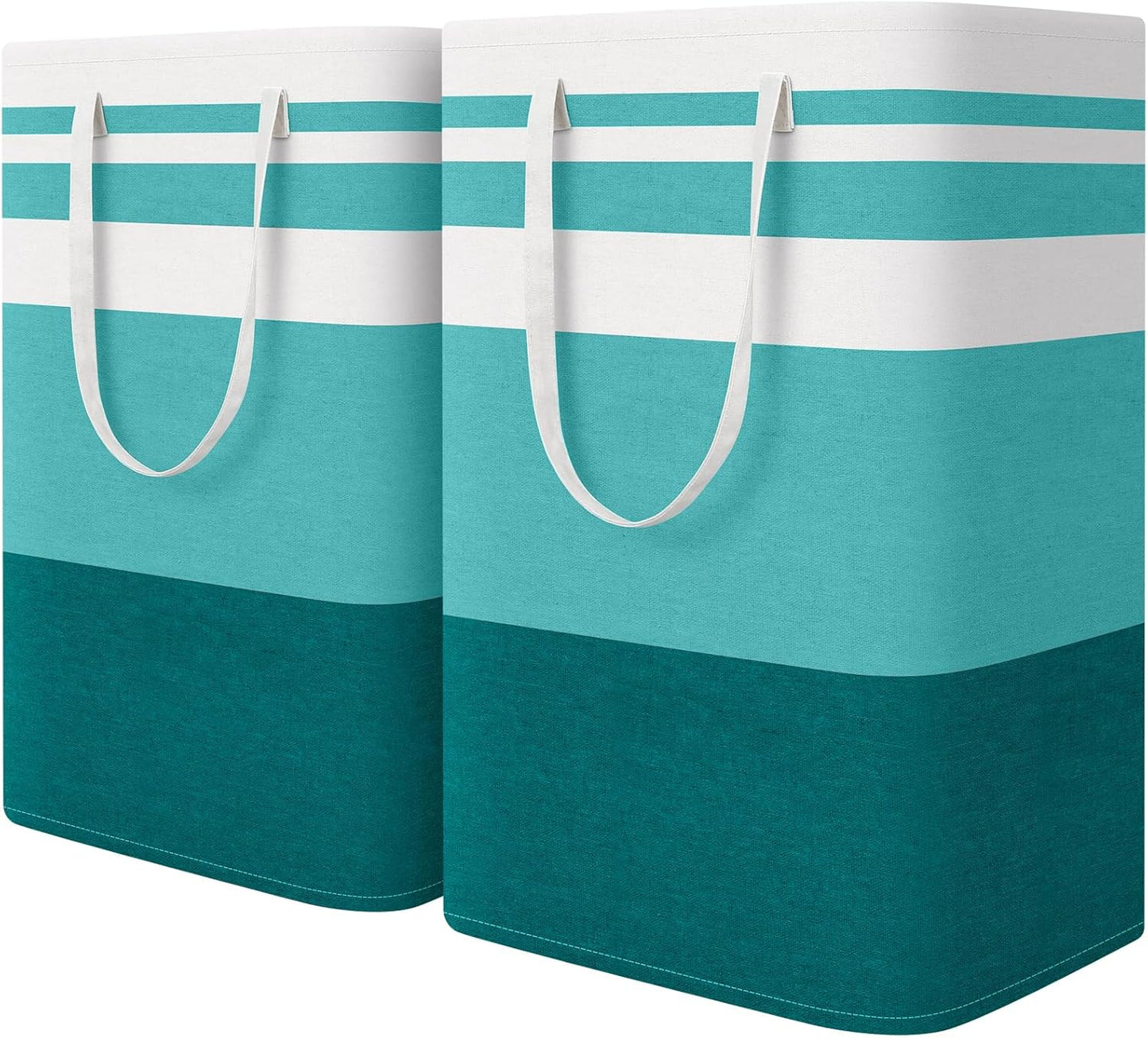 2-Pack Large Laundry Hampers – Collapsible Waterproof Baskets with Reinforced Handles (75L, Grey)