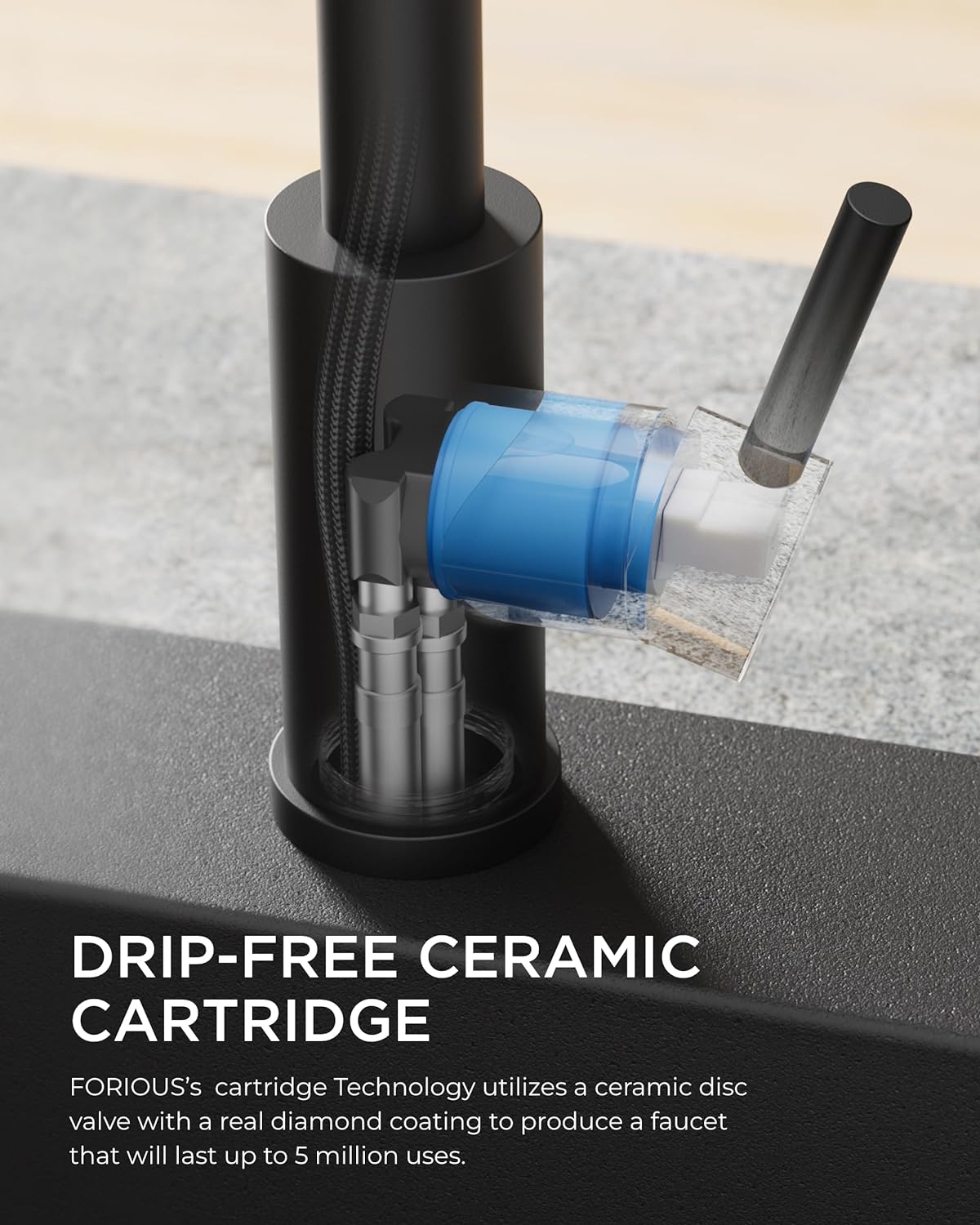 Black Kitchen Faucet with Soap Dispenser – 3-Mode High Arc Pull Down Sprayer